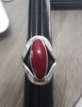 925 Sterling Silver Red Jasper Stone Ring Sz. 6.5 Free Shipping - $32.99