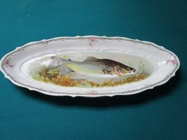 Compatible with Antique Carl Tielsch CT Germany 1870-1910 Fish Porcelain Oval Tr - £164.47 GBP