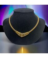 Vintage Signed Trifari Gold Tone Metal Mesh Snake Scale Choker Pendant N... - $90.56