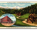 Mt Evans Oxford Hotel Inset Denver Colorado CO UNP Linen Postcard N24 - $1.93