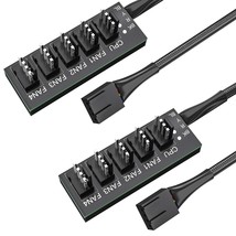 Pwm Fan Hub, 2 Pack Pc Fan Splitter 5 Way Sleeved Power Supply Cable Adapter, In - £12.76 GBP