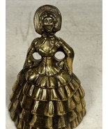 Victorian Lady w/ Bonnet Brass Bell Full Dress Vintage Made in England - $29.65