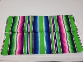 WHOLESALE authentic mexican green  serape colorful placemat 11&quot; by 20&quot; f... - £23.90 GBP