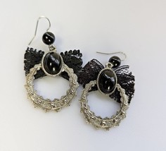 80&#39;s Earrings - Material Girl Earrings - Madonna Earrings - Lace Bow Earrings -  - $14.99