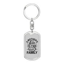 A Mother&#39;s Love Mom Stainless Steel or 18k Gold Premium Swivel Dog Tag Keychain - £30.33 GBP+