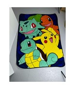 Pokemon Nintendo Pikachu Charmander THrow Blanket 44&quot; x 60&quot; Fleece  - $14.85