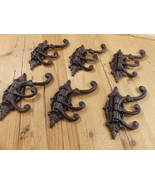 6 Cast Iron Antique Style SWIVEL Coat Hooks Hat Hook Rack Hall Tree Rest... - $36.99