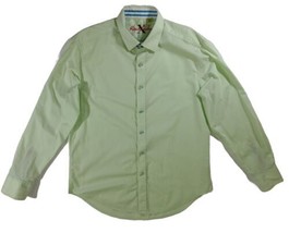 Robert Graham X Button Up Shirt XL Solid Green Pastel Long Sleeve Tailored Fit - £23.39 GBP