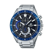 Casio Edifice EFV620D-1A2 Chronograph Stainless Steel Blue Bezel Men&#39;s Watch - £94.20 GBP