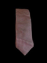 VTG CALVIN KLEIN Plum Grey Checkered Men’s Tie Silk Viscose EUC 63”x2.5” CK - $208.54 MXN