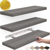 Bayka Wall-Mounted Floating Shelves, Rustic Wood Shelves For, 3 Pcs\.; 1... - $46.93