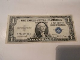 1935 E Silver Certificate Dollar Bill Z72033790H Vintage Note  - £153.76 GBP