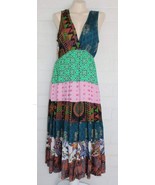 NWT Sacred Threads L XL Boho Goddess Patchwork Full Sweep Hem Dress - £30.78 GBP