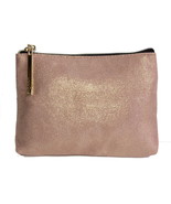 LANCOME Cosmetic Bag Make Up Pouch Faux Suede Shimmer Dots 5.5&quot; x 7.5&quot; G... - £10.97 GBP
