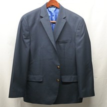 Chaps 46R Blue Check Plaid 2 Button Blazer Suit Jacket Sport Coat - £27.51 GBP