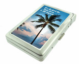 Palm Trees Em1 100&#39;s Size Cigarette Case with Built in Lighter Metal Wallet - $21.73
