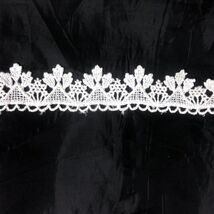 1 Yard White Venice Lace Double Scalloped Unique triangle Design 1" W - $1.20