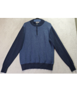 Peter Millar Golf Sweater Mens Medium Blue Houndstooth Wool Long Sleeve ... - £32.80 GBP