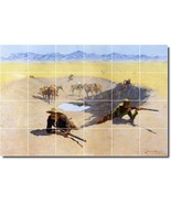 Frederic Remington Western Painting Ceramic Tile Mural BTZ07327 - $328.24 CAD+