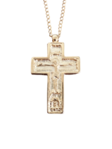 2 1/4&quot; Mount Athos Design 24K Gold Plated 2 Sides Greek Orthodox Pectora... - $37.17