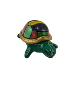 Mexican Folk Art Talavera Pottery Turtle Tortoise Trinket Dish Multi Col... - $19.78
