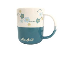 Alaska Blue Flower and Butterfly Coffee Cup 10 oz. Mug Arctic Circle Ent... - £11.80 GBP