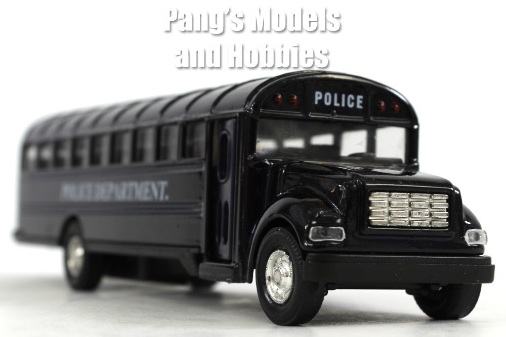 7 Inch Long Police Department Bus Scale Diecast Model - Navy Blue - $19.79