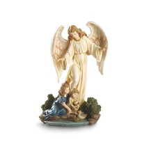 Guardian Angel with Children Stone Resin Figurine Multi Color - £118.40 GBP