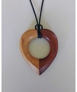 Handcrafted Wooden Heart Pendant – Oak &amp; Beech Necklace - $53.51 CAD