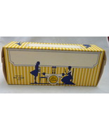 Vintage empty advertising box ice cream Colonial silhouette yellow blue - €13,77 EUR