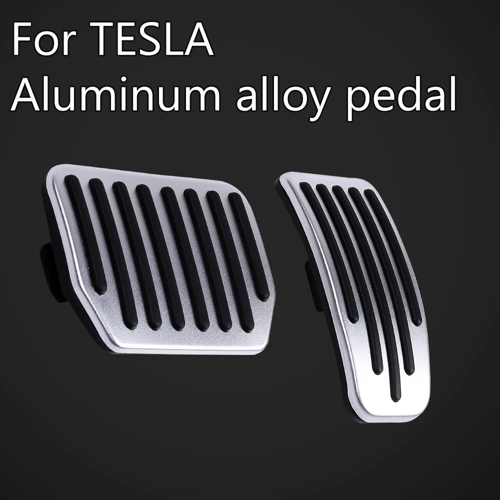 2021-23 Car Foot Pedal Pads Covers For Tesla Model 3 Y Accessories Aluminum - $7.93