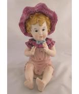 Conta Boehme Girl Sitting With Bonnet Bisque Porcelain Piano Baby - £20.17 GBP