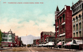 Vtg Postcard Wasington Ave. Looking North, Ogden, Utah, Early Main Street Scene. - £5.95 GBP