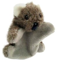 Koala Bear Hand Puppet Gray Small Kids Size Furry Full Body 8&quot; - £8.06 GBP