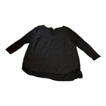 DB Dressbarn Blouse Womens 1X Black VNeck Sleeveless Polyester Spandex Shirt Top - £14.94 GBP