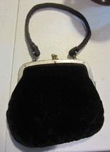 Antique Velvet Evening  Purse gold ball Clasp Closure with note inside - $71.25