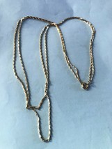Vintage Double Strand Flat Barrel Like Goldtone Chain Link Necklace – 22 and 24  - £9.08 GBP