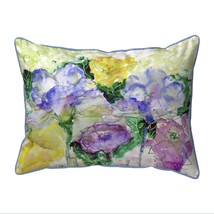 Zippered Betsy Drake Watercolor Garden Outdoor Pillow 20 Inch x 24 Inch - £55.38 GBP