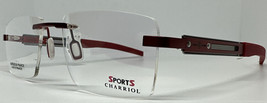 NEW AUTHENTIC Charriol Sport Rimless Eyeglasses SP 23023 A C.8 France Red Rubber - £141.30 GBP