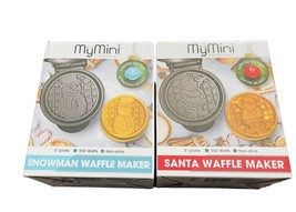 Waffle Makers My Mini 5&quot; Frosty Snowman &amp; Santa Clause Xmas Lot Of 2 - £8.28 GBP