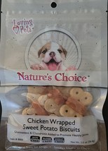 Dog Treats Snacks Chews Chicken Wrapped Sweet Potato Biscuits 2 oz - $2.99