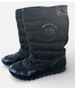 Coach Jordy Patent Leather Signature C Winter Boots Black Size 6.5 Y2K - $19.89