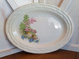 Air Flow Fly Weight Floral Pattern Gold Trim Platter Plate Made USA 10X1... - $22.76