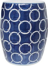 Garden Stool Circle Backless Indigo Blue Colors May Vary Variable Porcelain - £411.29 GBP