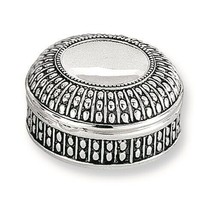 Antiqued Silver-Plated Small Round Dot Jewelry Box - £13.09 GBP