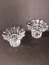 Borgonovo Queen Taper Candle Holder Clear Glass Set of 2  Made in Italy ... - $259.86 MXN