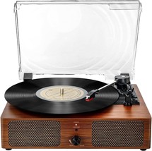 Vinyl Record Player With Bluetooth, Vintage 3-Speed Portable, And Line Out. - £40.57 GBP