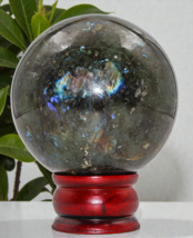 Green LABRADORITE Crystal Stone Sphere Healing Decor Meditation Gift 105mm - $190.31