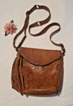 The Sak Silverlake? BROWN Bag Purse Crossbody Embossed Tooled Leather Fold Over - £37.29 GBP