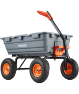 Poly Garden Dump Cart 1200lbs Capacity 6.48 cu.ft Steel Frame Convertibl... - $210.99